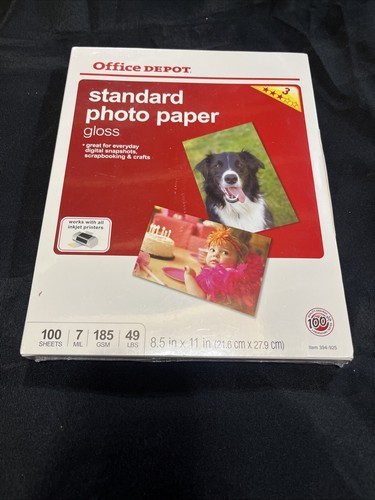 Office Depot Standard Gloss Inkjet Photo Paper 100 Sheets 8.5”X11” New - 第 1/2 張圖片
