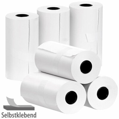 Callstel 6er-Set selbstklebende Etiketten-Rollen, 57 mm Breite, je 4,3 m, weiß
