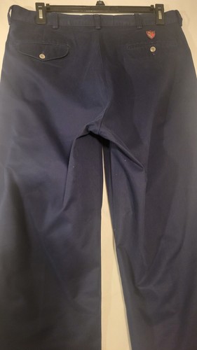 Polo Golf 36/34 Vtg Ralph Lauren Crest Pleated Navy Blue Classic Pants - Picture 6 of 8