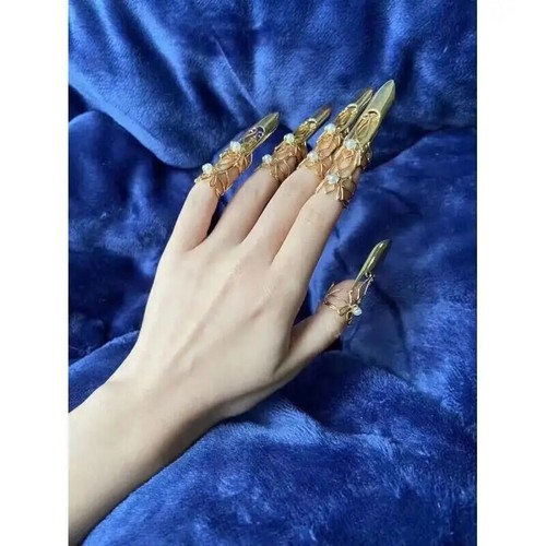 Fingernagel alte chinesische Nagelrüstung Cosplay Fingernagelabdeckungen modern Hanfu - Bild 9 von 14