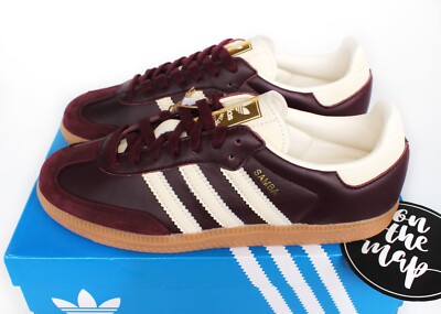 Adidas Samba OG Maroon Burgundy Cream White Gum UK US ID0477  New UK
