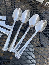 4 CAMBRIDGE CODIE GLOSSY STAINLESS STEEL 6-1/8" TEASPOONS 9 sets of 4 ava