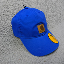 Carhartt Hat Mens Cap Strap Back Blue Outdoors Work Wear Patch Stitch Force NWT
