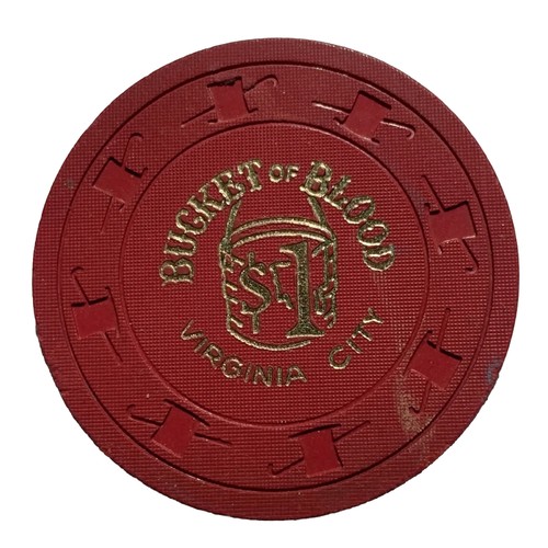 Bucket Of Blood Casino 1 Chip Virginia City NV Vintage1962TCRN4970