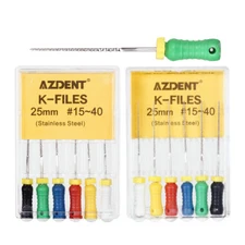 AZDENT Dental Endo Root Canal File K-FILES Stainless Steel Hand Use 21mm/25 mm