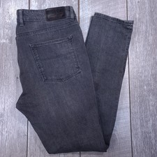 Frank & Oak Mens Tyler Skinny Jeans Size 36x34 Gray Fade Distressed Denim Pant