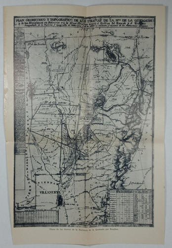 Unknown Location Antique Topographic Farm Map Quemada Berghes Mexico Spanish - Picture 1 of 3