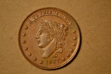 1837 Hard Times Token- George A. Jarvis- Choice BU.  Lovely Coin!