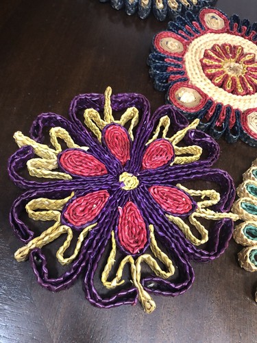 5 copripiumino vintage rafia paglia vimini rattan hot pad boho decorazione parete 7-8" - Foto 10 di 16