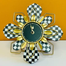 MacKenzie-Childs 44107-026 Blooming Desk Clock, Hand Painted, Easel Back. New!