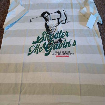 New Mens Happy Gilmore Golf T-shirt Shooter Mcgavin's Gold Jacket Tournament L - Picture 1 of 1