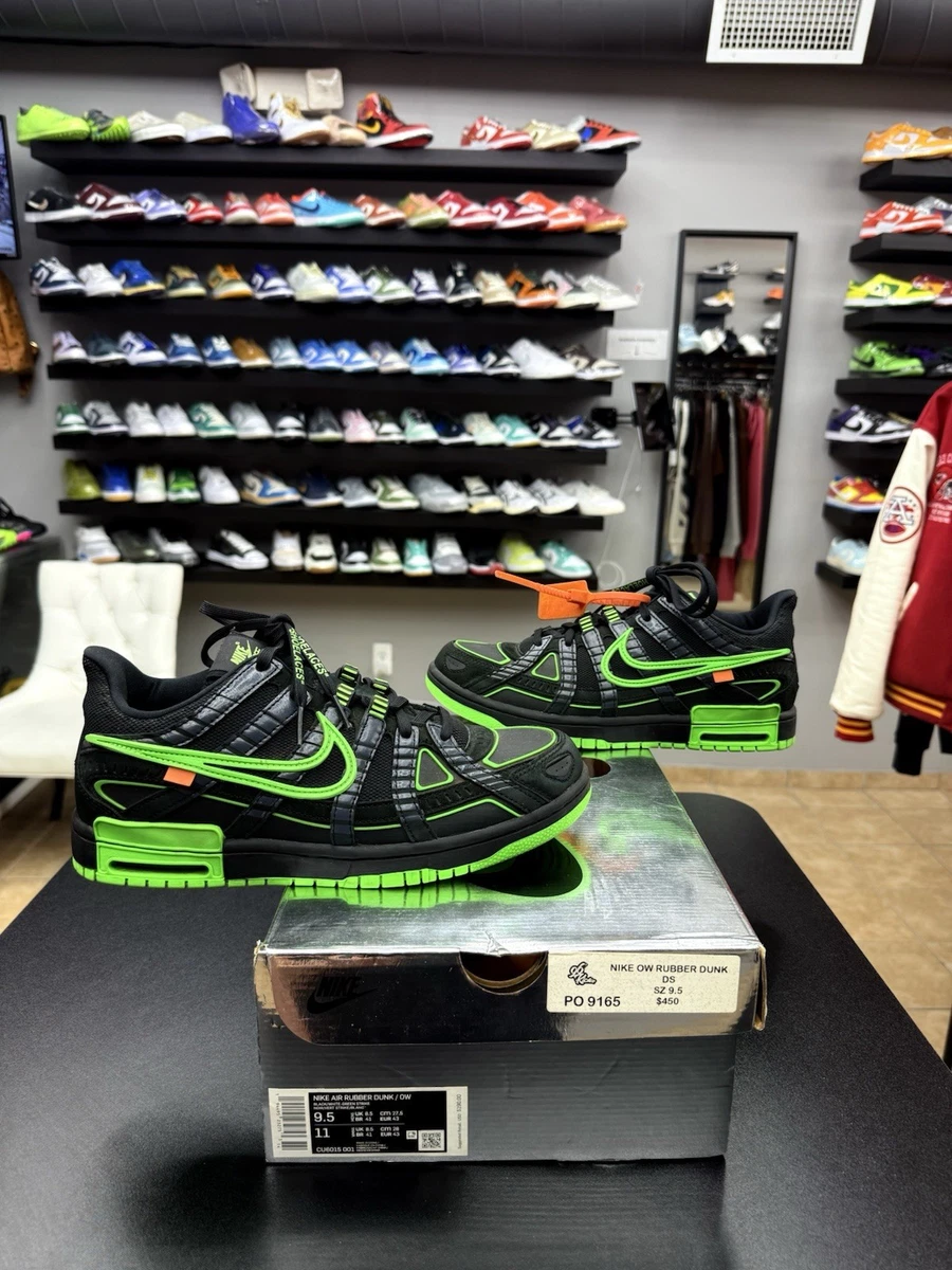 Preços baixos em Nike Air Rubber Dunk x Off-White Low Green Strike