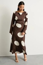 Warehouse Brown Maxi Dress Womens Occasion Dresses