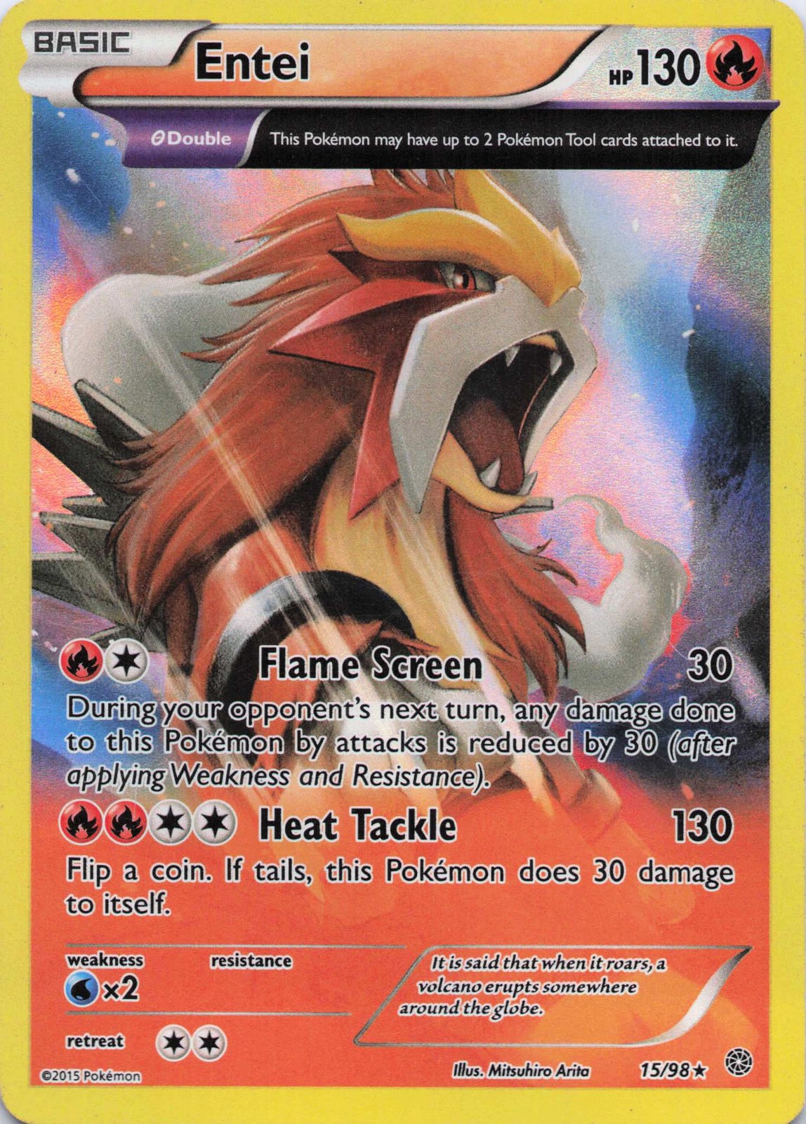 Entei (15) Holo Rare Holo XY - Ancient Origins 15/98 NM