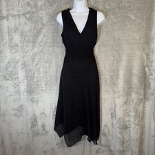 Bisou Bisou Black Babydoll Dress Size 8 Whimsigoth Y2K 90s Fairy Grunge Smocked