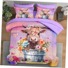 Comforter Set Size, Highland 7 Pcs Bedding for Kids and Adults, Full Cow Calf