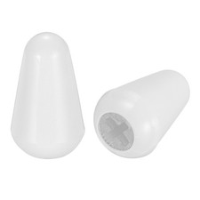 2 Pcs White Switch Tip Knob 3.7mm Cross Opening for Electric Guitar