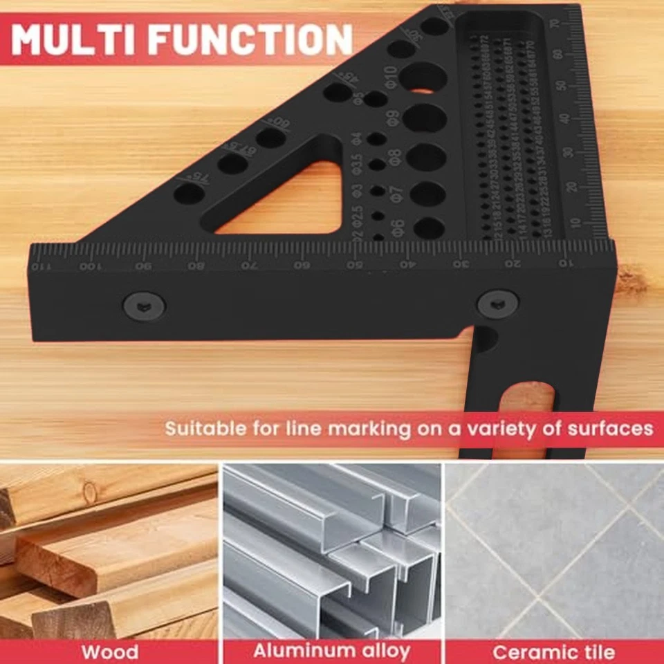 Multi Angle 3D Carpenter Square Aluminum Ruler for Woodworking and Craft Tools - Image 4 of 4
