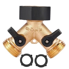 Garden Hose Splitter 2 Way Heavy Duty, Y Connector Brass Garden Hose 1 Pack