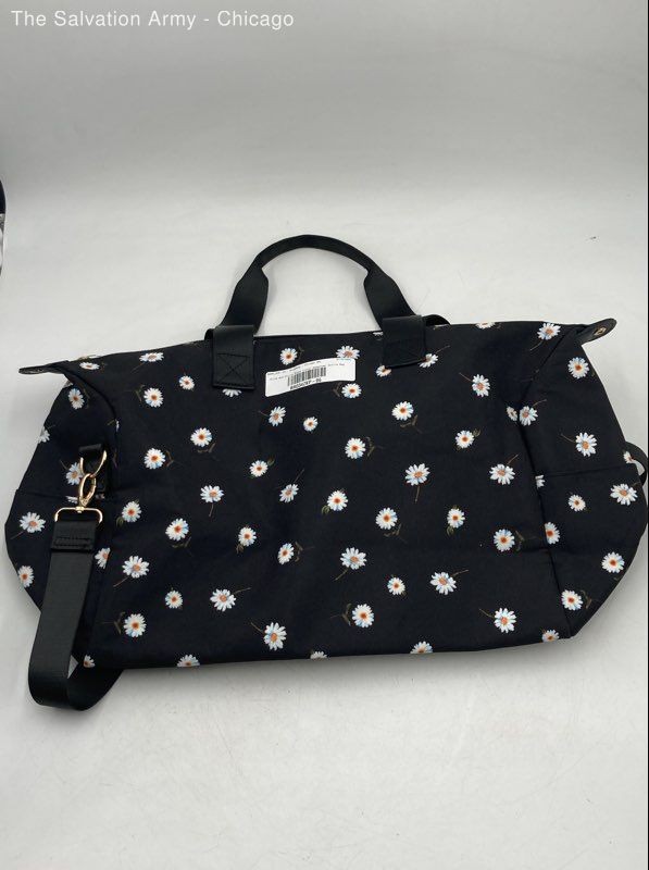 Alice + Olivia Womens Black Floral Weekender Double Handles Duffle Bag