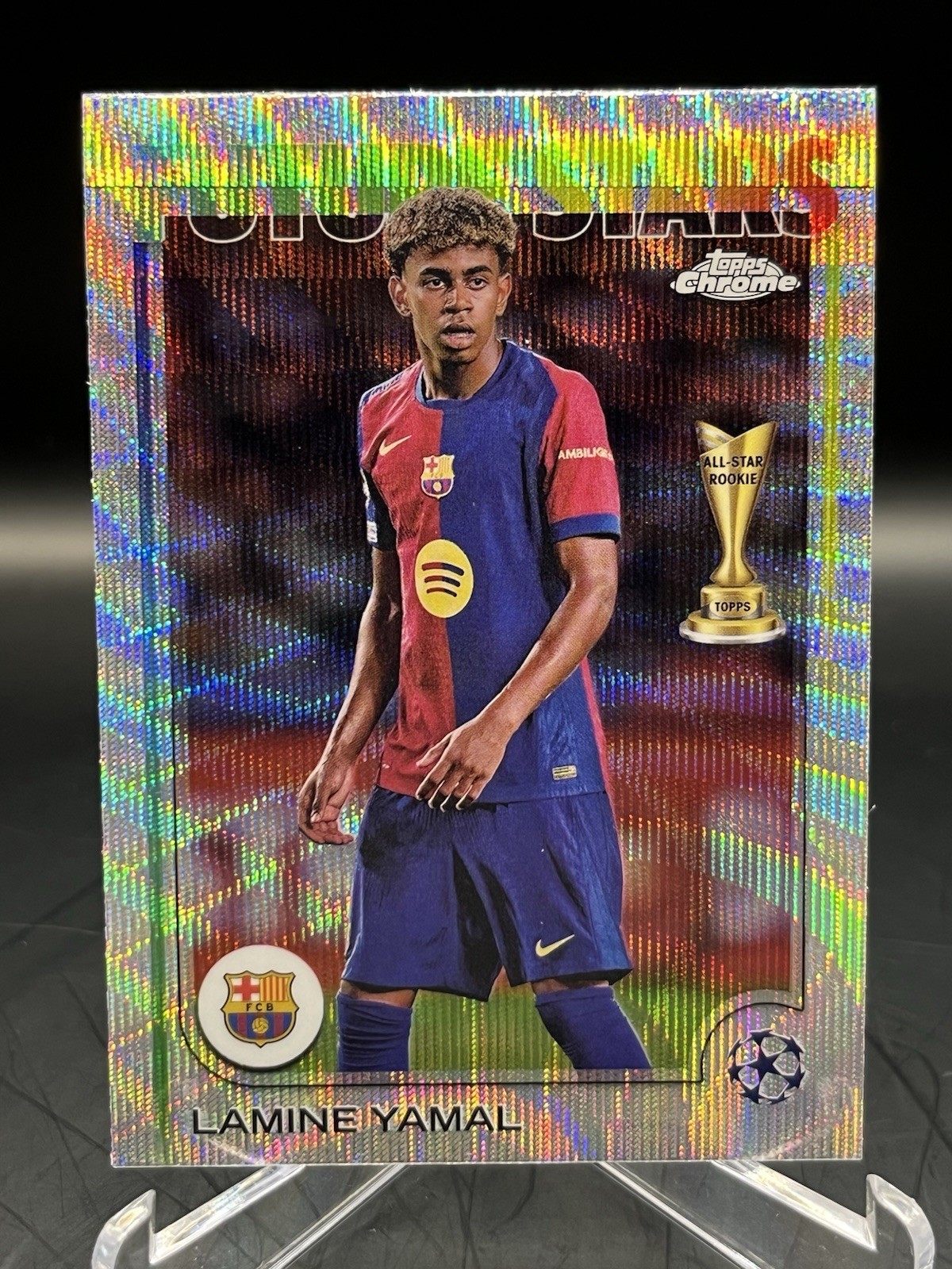 Lamine Yamal 2024-25 Topps Chrome UCC Future Stars Wave Refractor RC #27