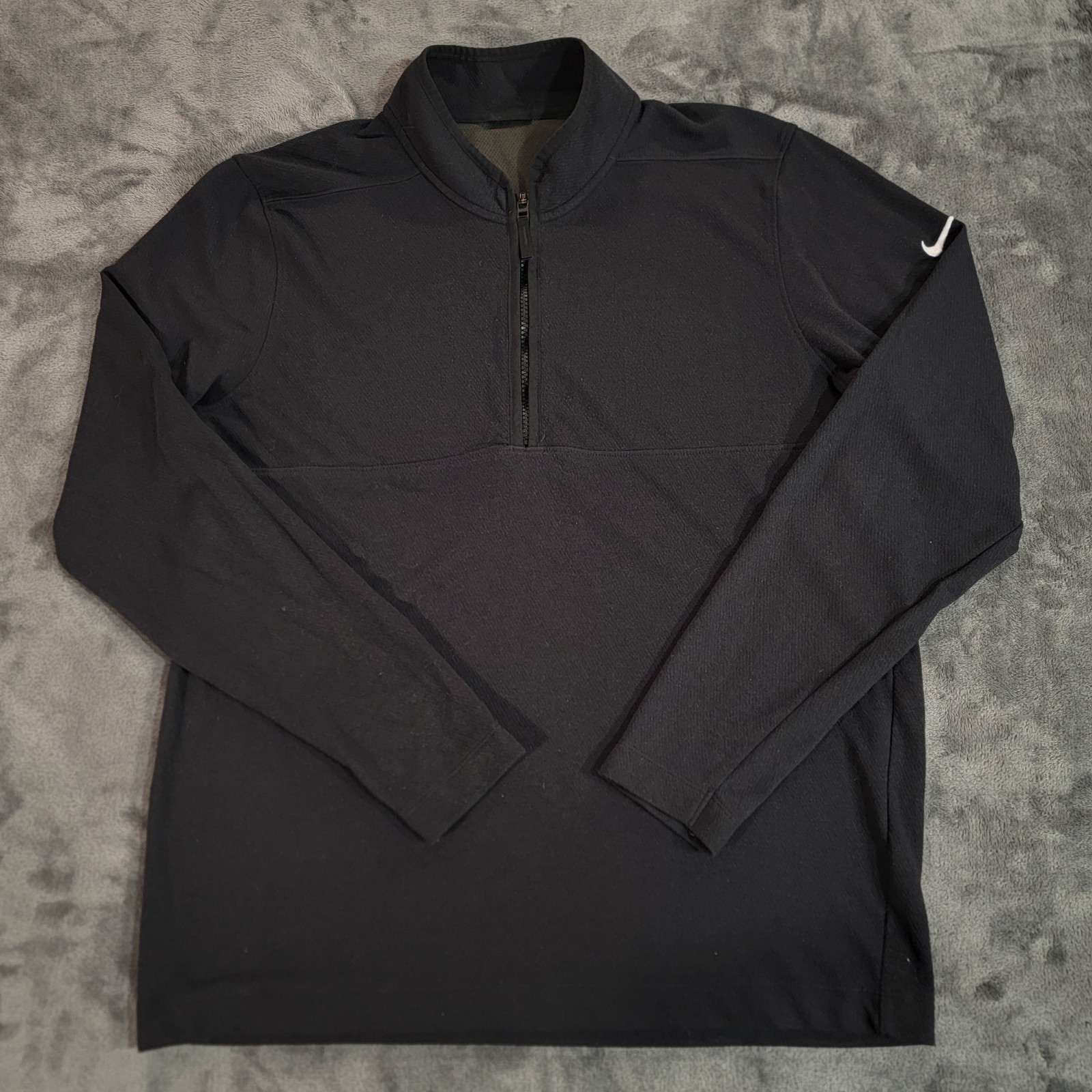 Pullover Men Large Black Victory Half Zip Dri Fit Shirt Top 
