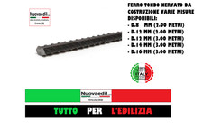 Ferro Tondo Nervato Tondino Acciaio Cemento Armato Edilizia  Recinzione MT 3