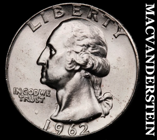 1962 Washington Quarter- Silver Choice Gem Brilliant Uncirculated Luster #i9607