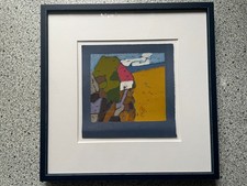 Klaus Fußmann, Linolschnitt-Landschaft in Ostholstein-, gerahmt