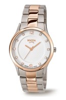 Boccia Titanium 3227-04 Damenuhr Rosegold/Bicolor Saphirglas Ø30Mm