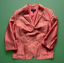 Talbots Women's Coral Hues Wrinkled Look Silk Blend Blazer Lined Jacket Sz 6 New