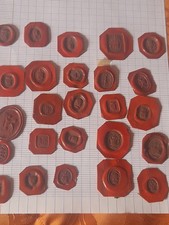 cachets de cire anciens lot de 55 époque napoléon III blasons héraldiques