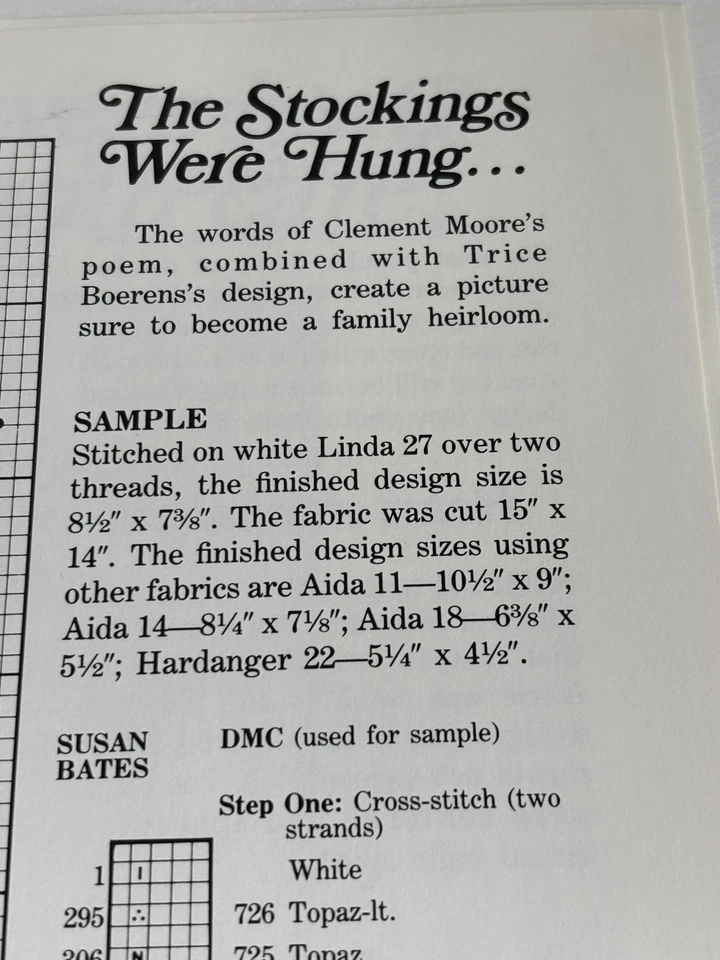 The Stockings Were Hung Counted Cross Stitch Pattern Pages from Book - Image 2 of 3