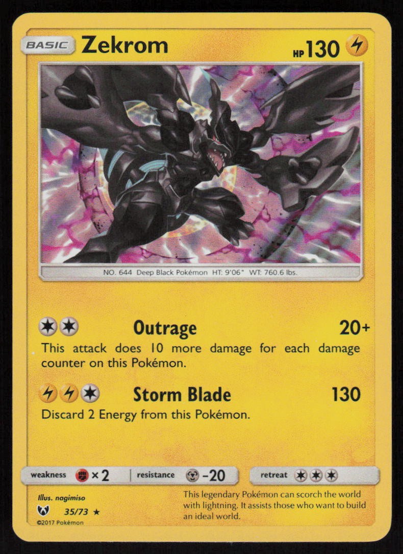 Zekrom 35/73 Holo : Shining Legends Pokemon TCG Near Mint