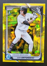 2024 Bowman Chrome Draft Sam Antonacci Yellow Sapphire Refractor 75/75 #BDC-158