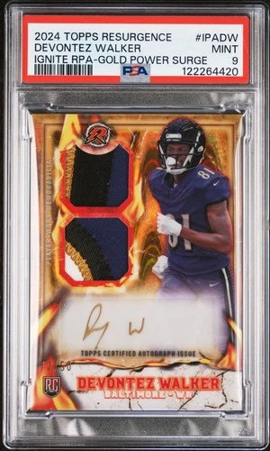 2024 TOPPS RESURGENCE IGNITE ROOKIE PATCH AUTO #IPADW DEVONTEZ WALKER PSA 9 /50