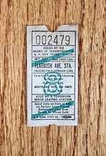 NYCTS NYCTA NYC SUBWAY TICKET IRT RAPID TRANSIT LINES FLATBUSH AVE BROOKLYN NY