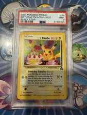 💎PSA 9💎 2000 Pokémon Promo Birthday Pikachu Black Star Promo