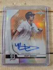 Riley Greene 2020 Bowman Sterling Prospect Autos Orange Refractor /75 Rookie