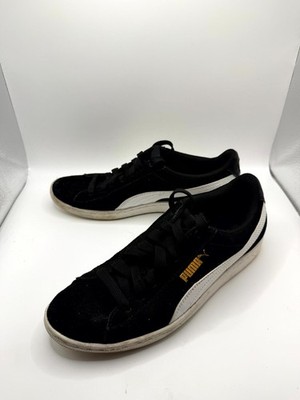 Puma Vikky 362624-02 Womens 8 Sneaker Black White Suede Low Top Lace Up Shoes