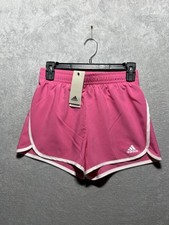 NWT Adidas Girls Dark Pink Woven Athletic Shorts with Binding Size Large 14