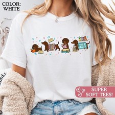 Dachshund Book Lover Shirt | Reading Wiener D...
