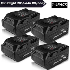 New 18V 6.0Ah Lithium Ion Battery For Ridgid 18V Battery R840087 R840083 R840086