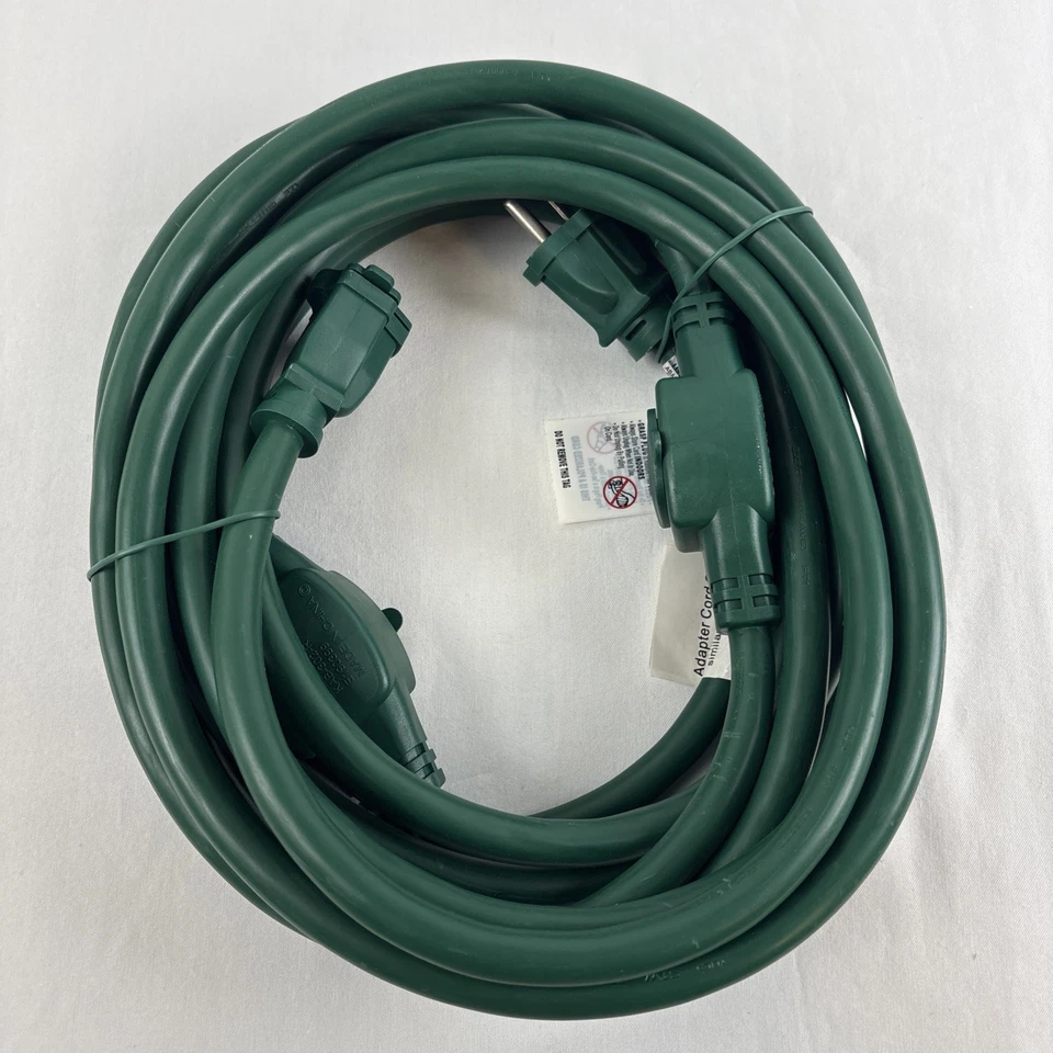 Nextep Green Outdoor Multi-Outlet 25ft Extension Cord With Auto Timer NEW - Image 2 of 4