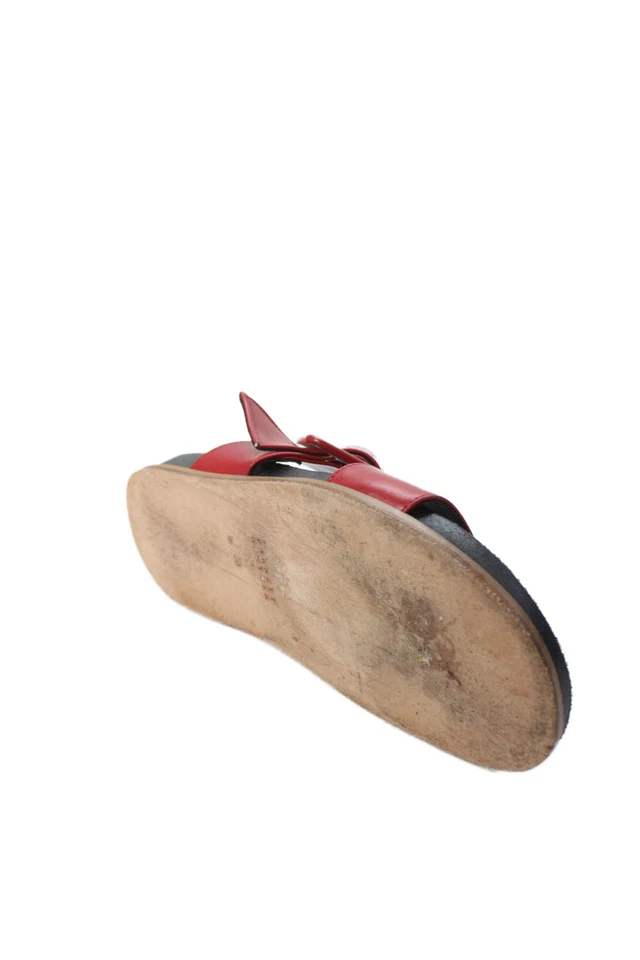 Barneys New York Mujer Cuero Detalle Hebilla Informal Toboganes Rojo Talla 38 EUR Foto 4 de 4