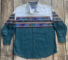 VINTAGE ROPER AZTEC SERAPE WESTERN SHIRT MULTI BIG MAN 2XB EXCELLENT CONDITION
