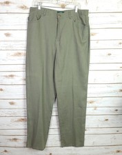 Lauren Ralph Lauren Pants Women Size 16 Army Green Linen High Rise Ankle