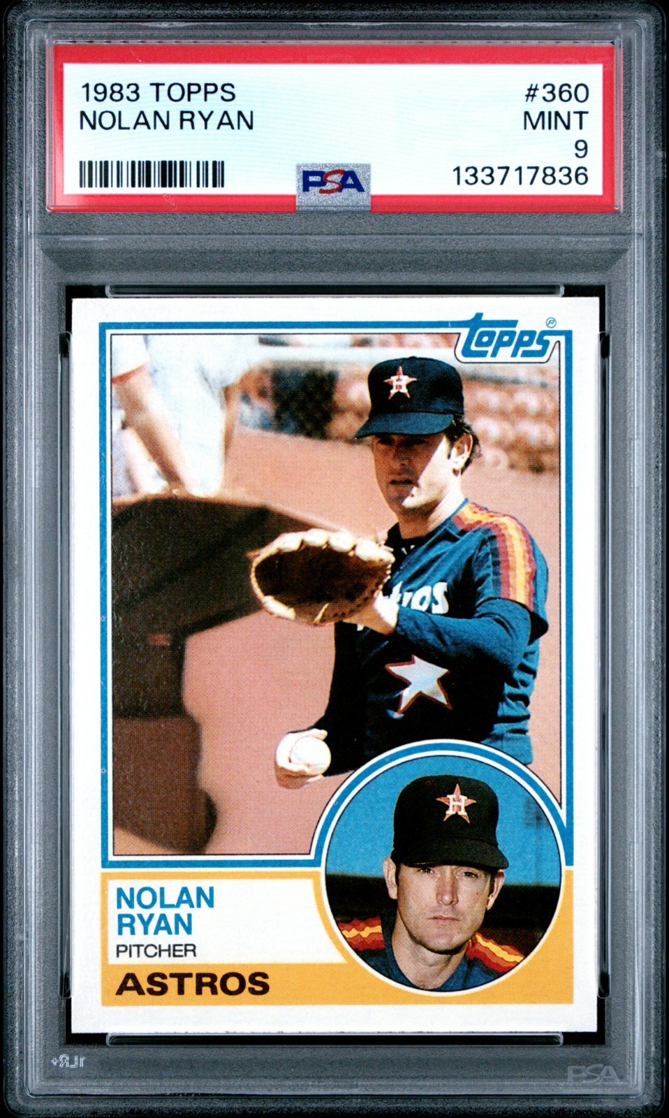 1983 Topps #360 Nolan Ryan PSA 9 MINT Houston Astros - SHARP!