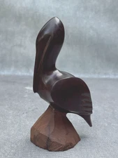 VINTAGE PELICAN BIRD WOOD CARVING SCULPTURE MINIMALISM ABSTRACT MINIMALIST ART