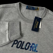 Polo Ralph Lauren Gray Crewneck Pullover Sweatshirt Spellout Size Medium 138